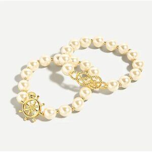NEW J. Crew 2 Nautical Charm Pearl Bracelets